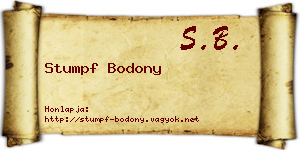 Stumpf Bodony névjegykártya